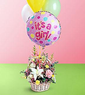The FTD? Baby Girl Bouquet with Balloons